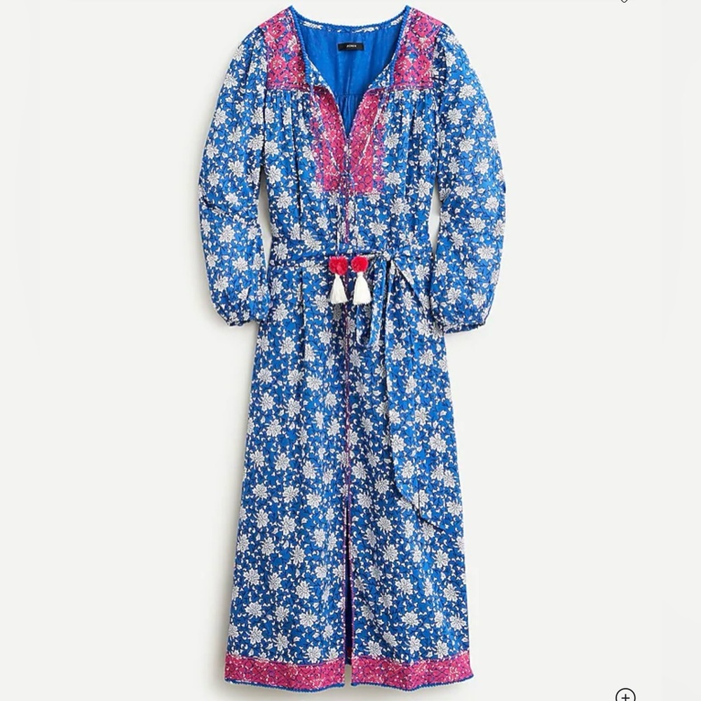 J. Crew Tunic Midi Dress in Night Sky Block Print Size Medium